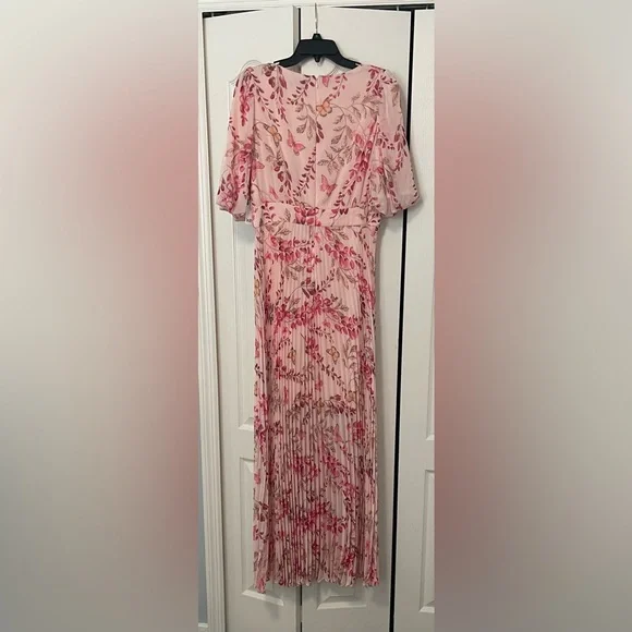 Kensie Women’s Pink Butterfly Floral Maxi Dress - Picture 3 of 6